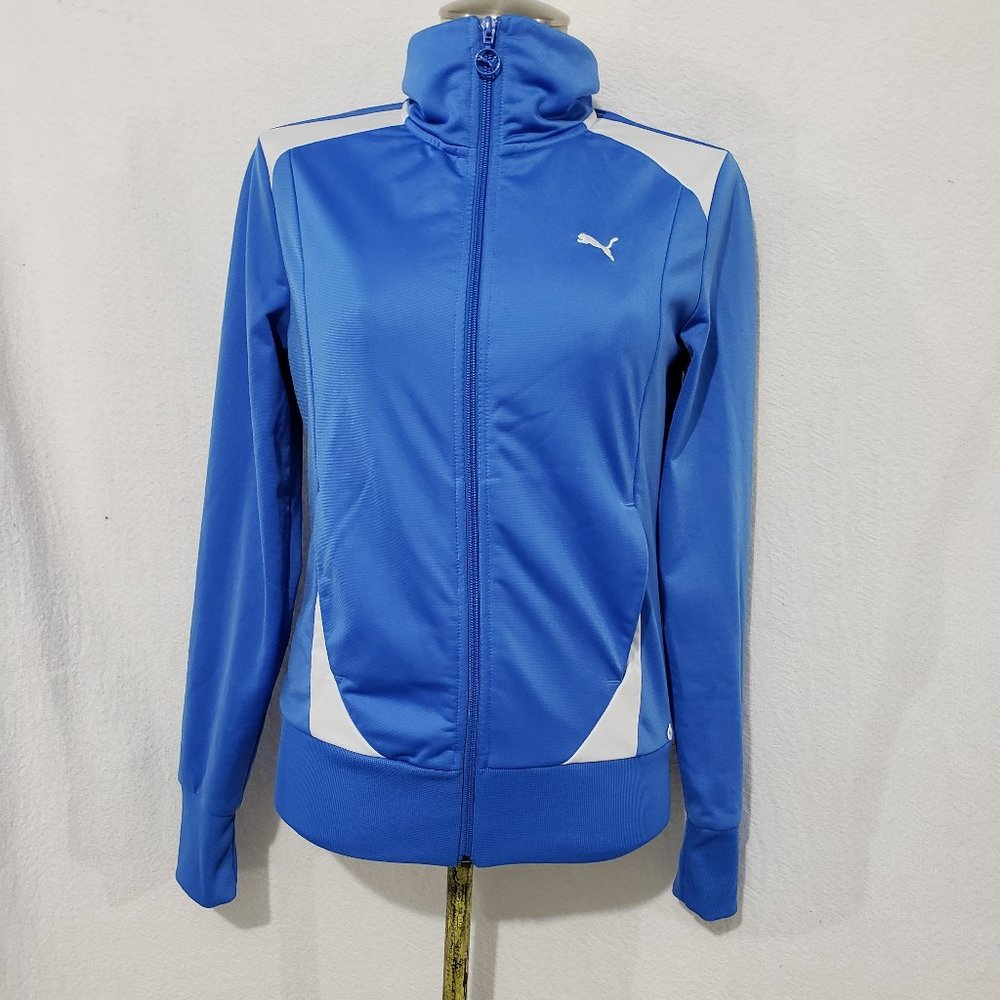 Puma Blue/White Zip Women's Active wear Jacket S